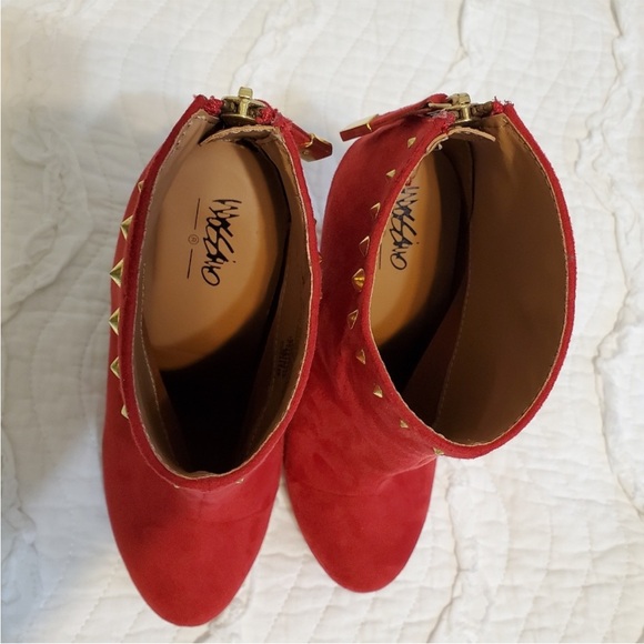 MOSSIMO RED ANKLE BOOTS 4.5 inches heels STUDDED BACK ZIPPER SIZE 8.5 - Picture 5 of 8